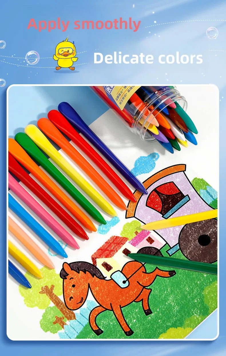 12-36 Color Kawaii Double-headed Triangle Crayon Children's Oil Painting Sticks Safe and Harmless Early Art Educational Supplies