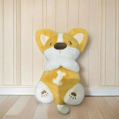 New product, four-speed adjustable pat ears, cute plush doll, dog will breathe, glow, sound, soothe, accompany and sleep, gift