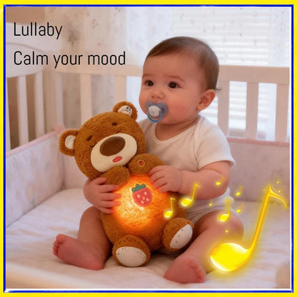 Breathing Soothing Plush Toy Glowing Light Soft Cute Stuffed Bear Bunny Plush Doll For Nap Nighttime Bedside Relaxation