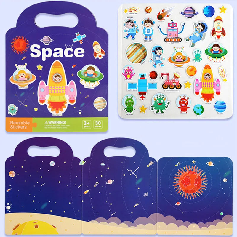 STICKER BOOK | Quiet Book créatif  autocollants réutilisables- Mes Histoires- Adhésives™ 2-5ans