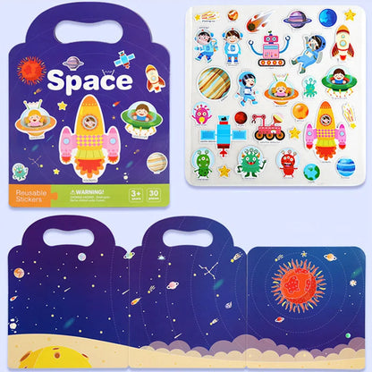 STICKER BOOK | Quiet Book créatif  autocollants réutilisables- Mes Histoires- Adhésives™ 2-5ans