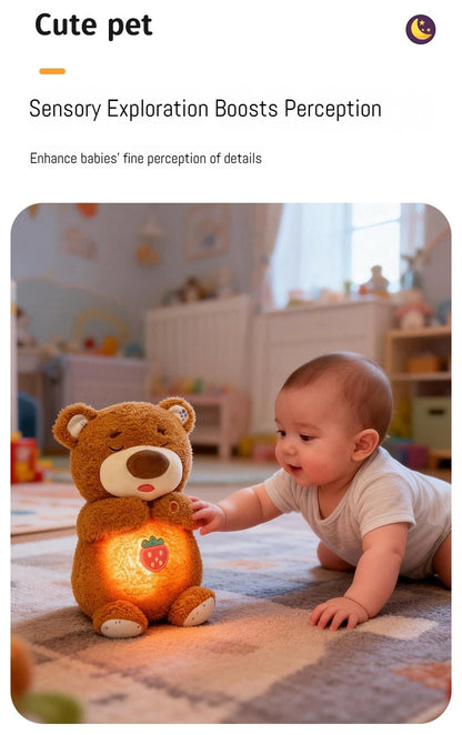 Breathing Soothing Plush Toy Glowing Light Soft Cute Stuffed Bear Bunny Plush Doll For Nap Nighttime Bedside Relaxation