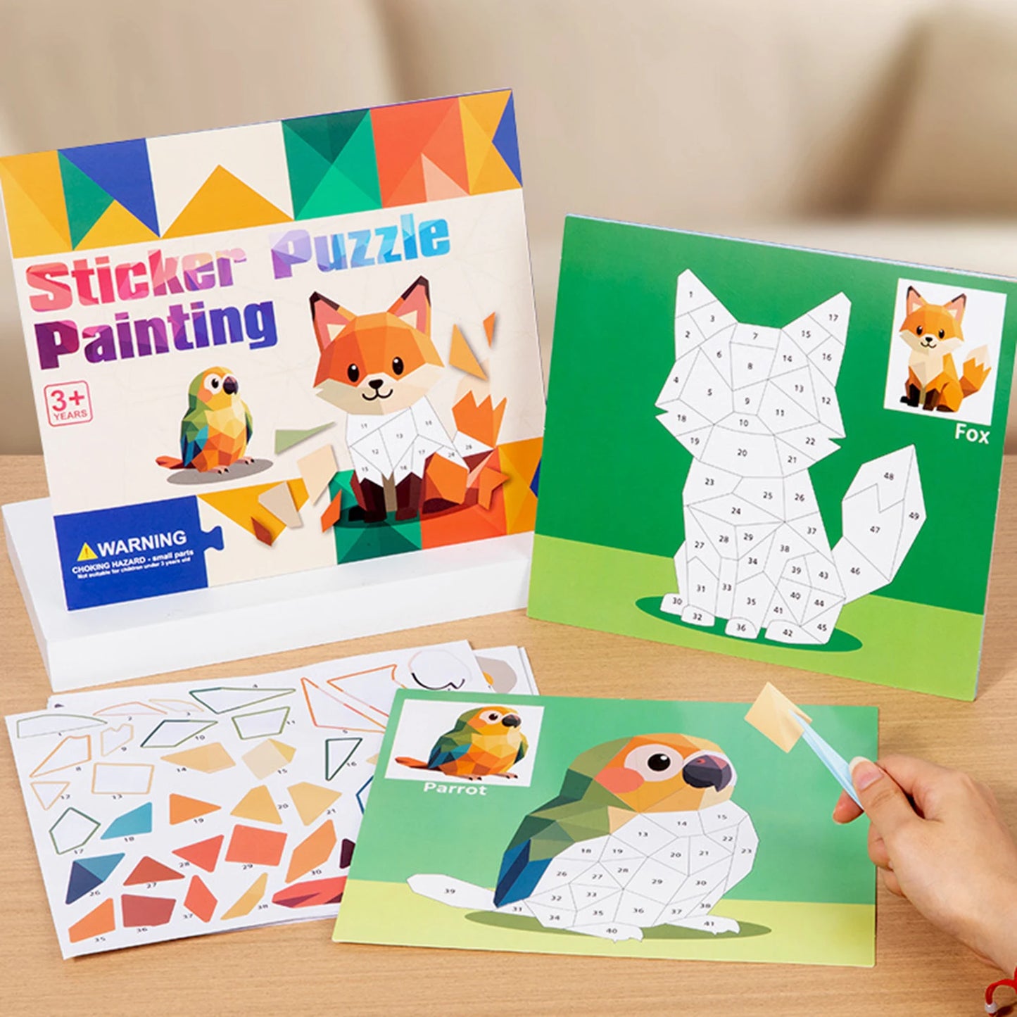 8 Patterns Puzzle Stickers Crafts for Kids Sticker Painting Gift Party Favor Creations Animal Vechile Art Play for Kids' Creativ