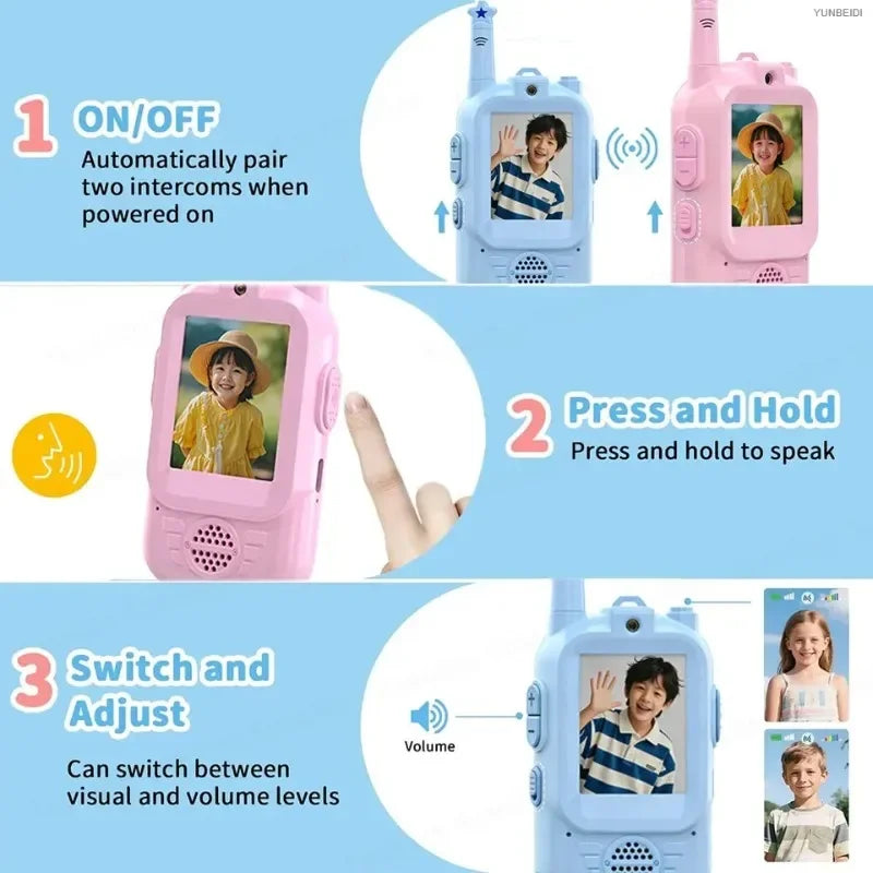 TALKIE WALKIE ENFANT| Radio vidéo bidirectionnelle face à face™-3 à 12 ans