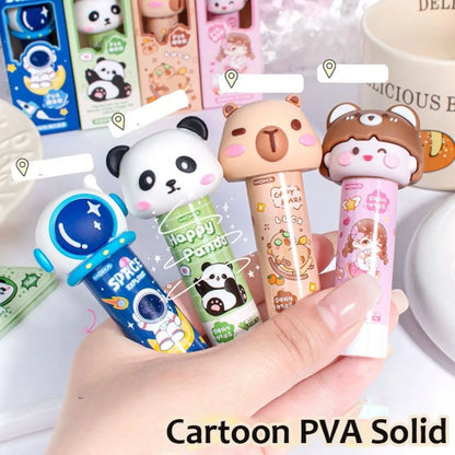 1PCS Kawaii Cartoon Capybara Solid Glue DIY PVA Glue Stick Stationery Supplies Super Strong Adhesives School Office