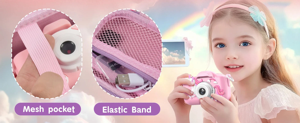 (Case only) Kids Camera Case for Goopow/for Mgaolo/for CIMELR/for Seckton/for OZMI/for Dylanto Digital Camera Toys