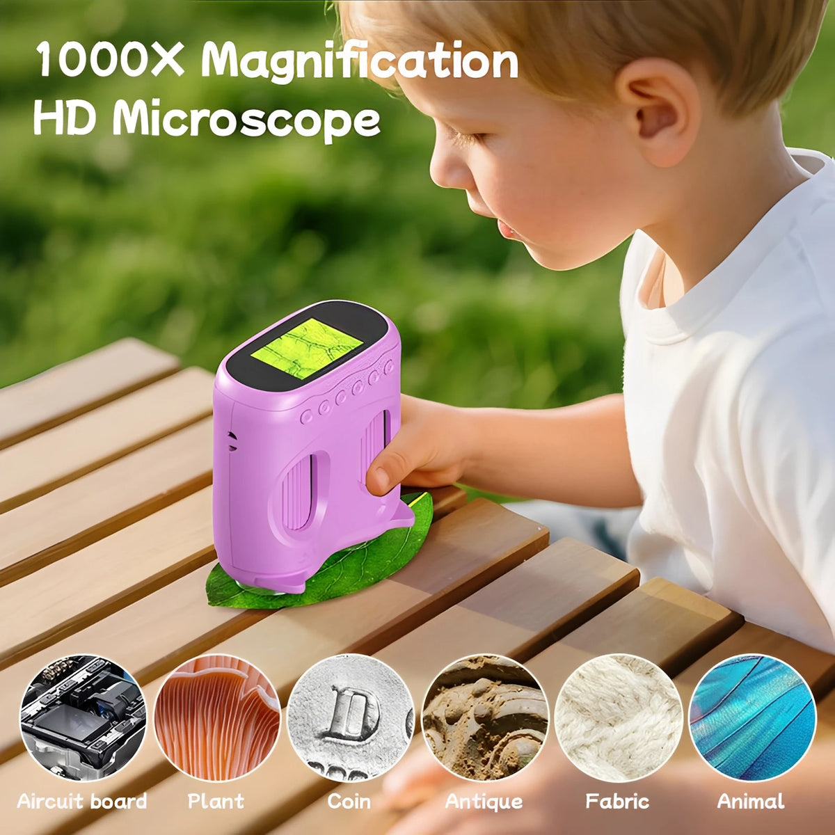 Microscope and Telescope 2 in 1 Children's Optical Educational Toys 2MP HD Camera Microscope 1000x Magnification Birthday Gifts