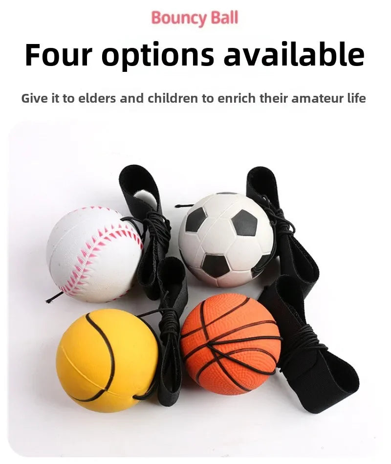 1-64PCS New Elastic Return Sponge Ball Nylon String Game Exercises Rubber Hand Ball Kids Toys Finger Band Ball Outdoor Yoga Ball
