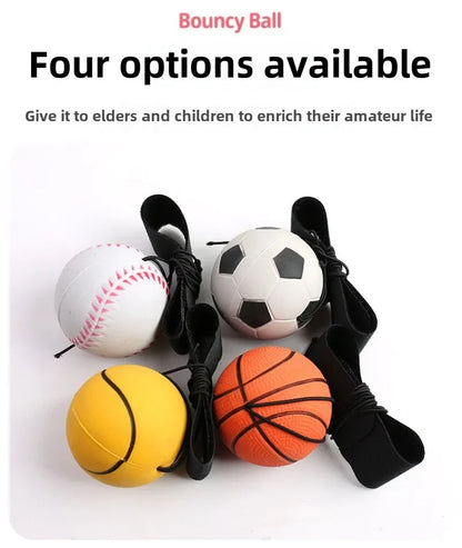 1-64PCS New Elastic Return Sponge Ball Nylon String Game Exercises Rubber Hand Ball Kids Toys Finger Band Ball Outdoor Yoga Ball