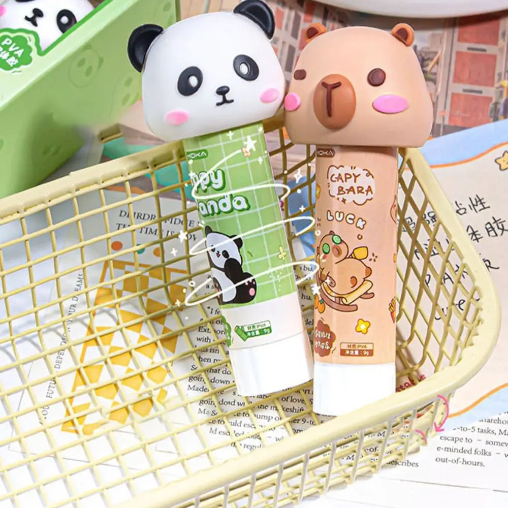1PCS Kawaii Cartoon Capybara Solid Glue DIY PVA Glue Stick Stationery Supplies Super Strong Adhesives School Office