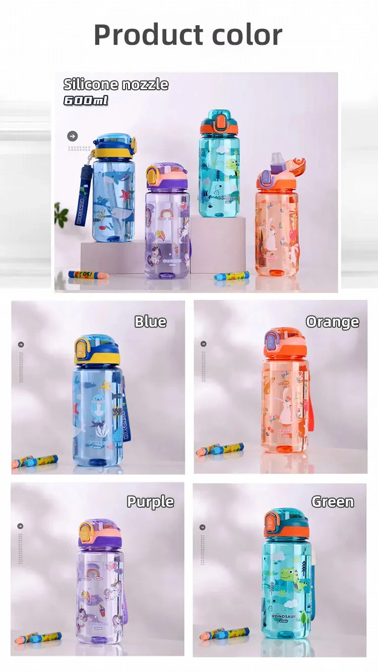 GOURDE ENFANT| Paille en sillicone, sans fuite le gourde POP™
