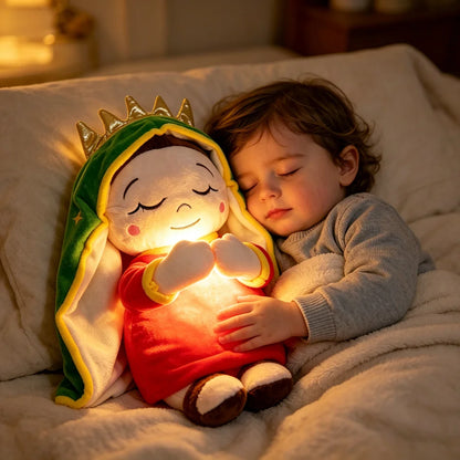 Maria Children Music Soothing Breathing Doll Jesus Plush Toys Sleep Companion Toy Sound and Light Dolls Christmas Birthday Gift