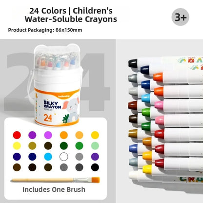 New 12/24 Color Crayon Set Washable Twist-Up Oil Pastels Silky Smooth Easy Grip Drawing Pen for Travel School Home Art Supplies