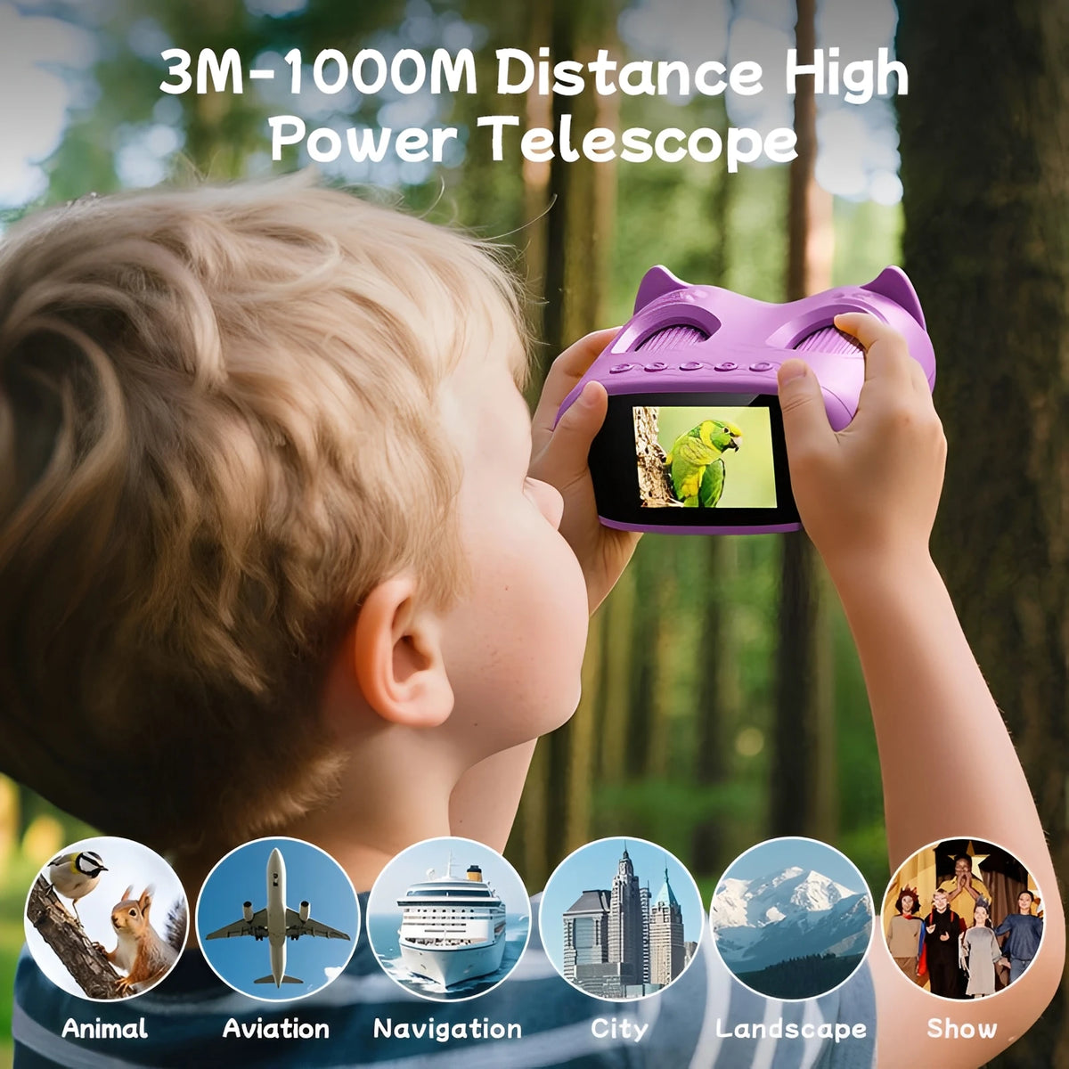 Microscope and Telescope 2 in 1 Children's Optical Educational Toys 2MP HD Camera Microscope 1000x Magnification Birthday Gifts
