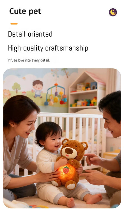 Breathing Soothing Plush Toy Glowing Light Soft Cute Stuffed Bear Bunny Plush Doll For Nap Nighttime Bedside Relaxation