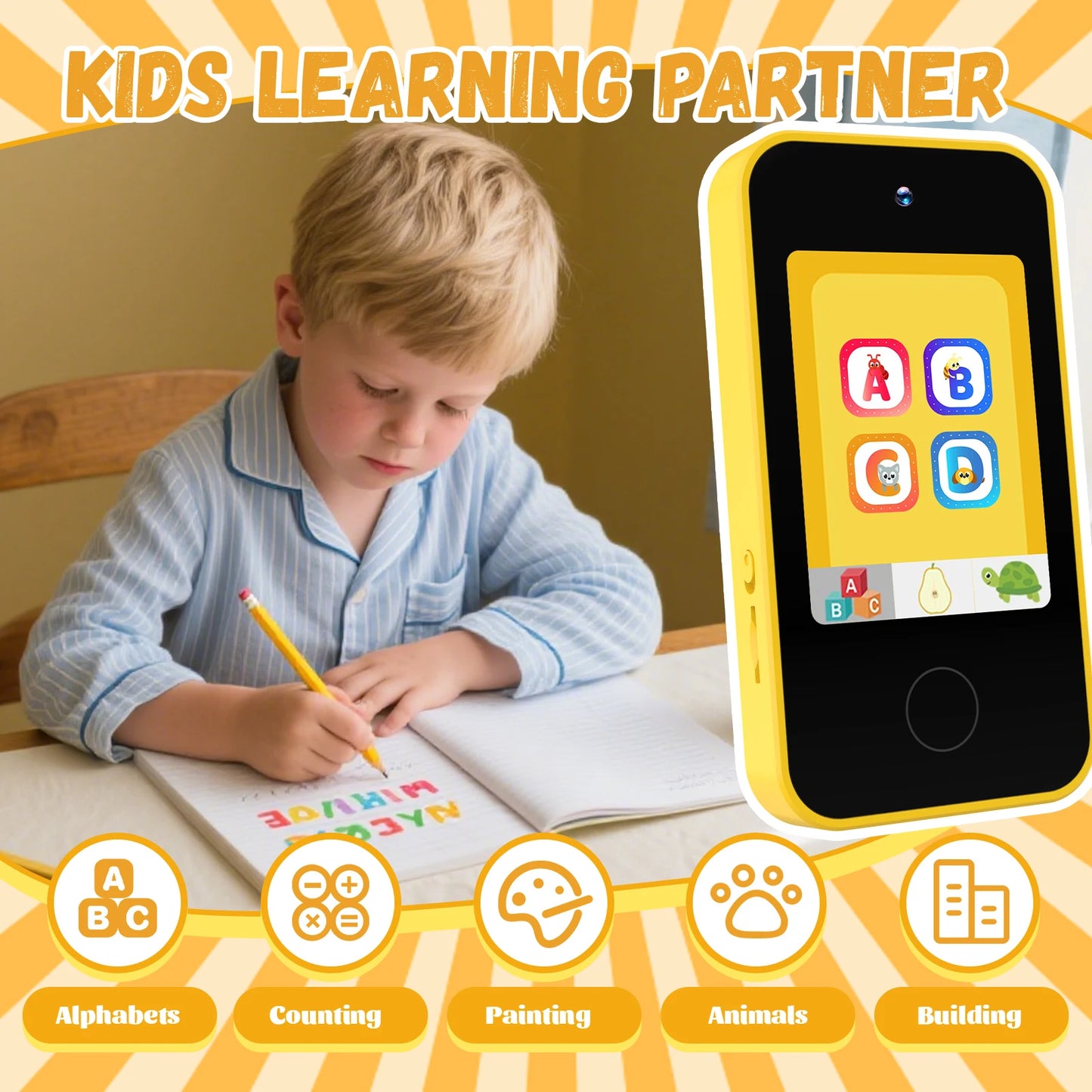 SMARTPHONE ENFANT|Jouet Éducatif sécuritaire sans Internet- Selfie-Phone™