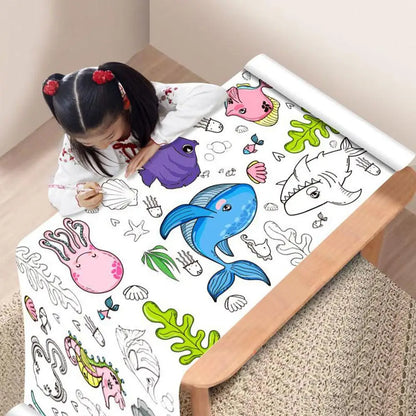 Children's Drawing Roll Sticky Color Filling Paper Graffiti Scroll Coloring Paper Roll For Kids DIY Painting Educational Toys