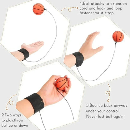 1-64PCS New Elastic Return Sponge Ball Nylon String Game Exercises Rubber Hand Ball Kids Toys Finger Band Ball Outdoor Yoga Ball