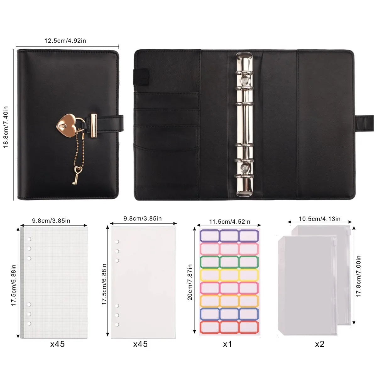 JOURNAL INTIME |Secrets-Sous-Clé™ cahier à anneaux d'organisation personnelle