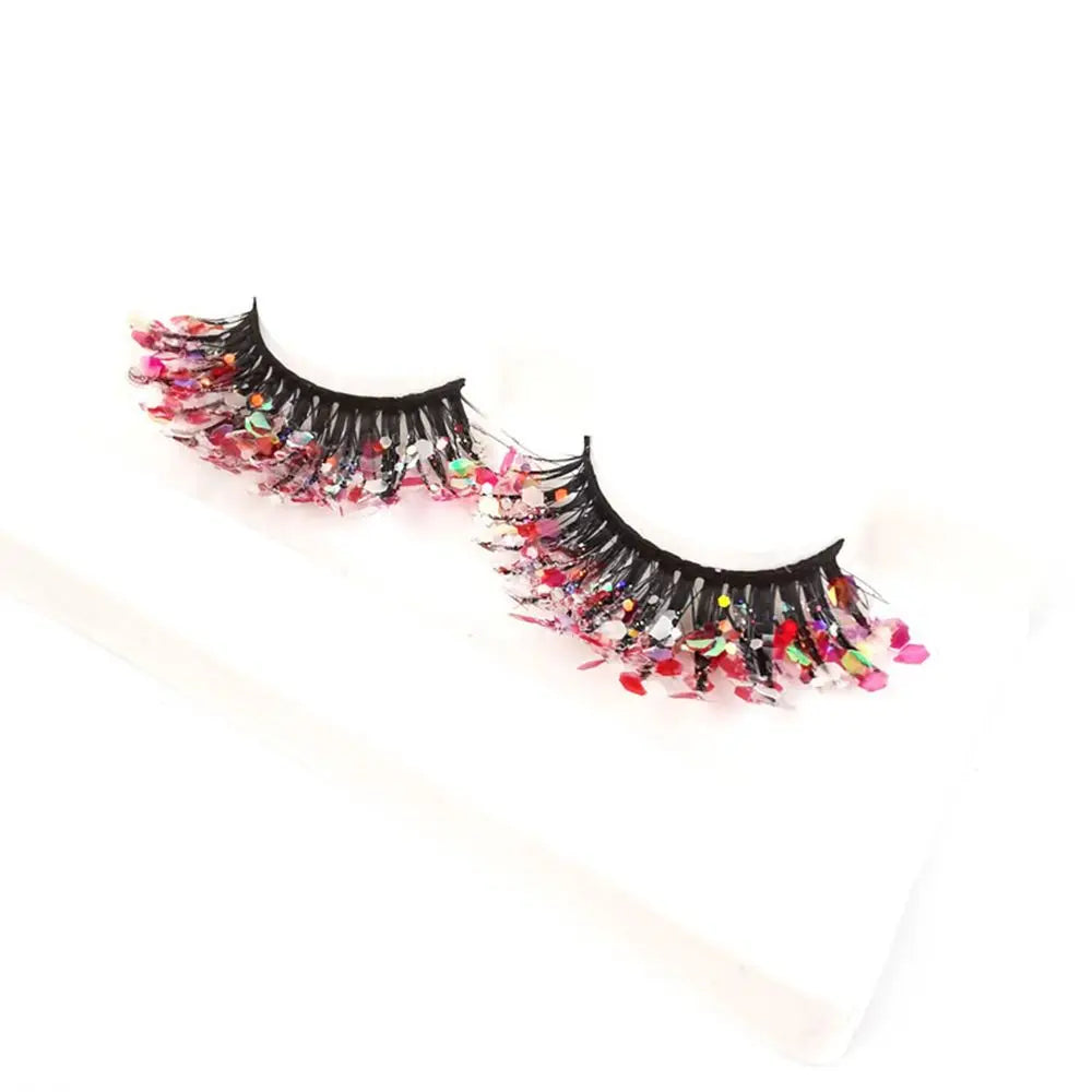 NEW 1 Pair 25mm 3D Luminous Mink Eyelashes Fluffy Dramatic Lashes Messy Long False Eyelashes Makeup Sequins Eye Lashes
