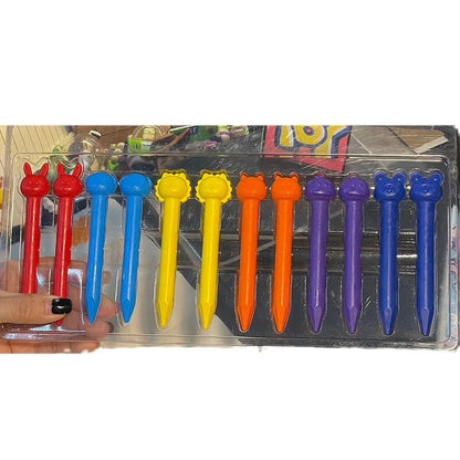 6/12 Color Plastic Crayons-Children's Non-Dirty-Hand, Suitable for Kindergarten Drawing, Graffiti Art & School Supplies