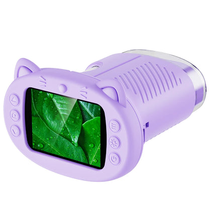 Handheld Kids Microscope Science Education Toy  2.4-Inch Screen 1000x Pocket Microscope Christmas Birthday Gift for Boys & Girls
