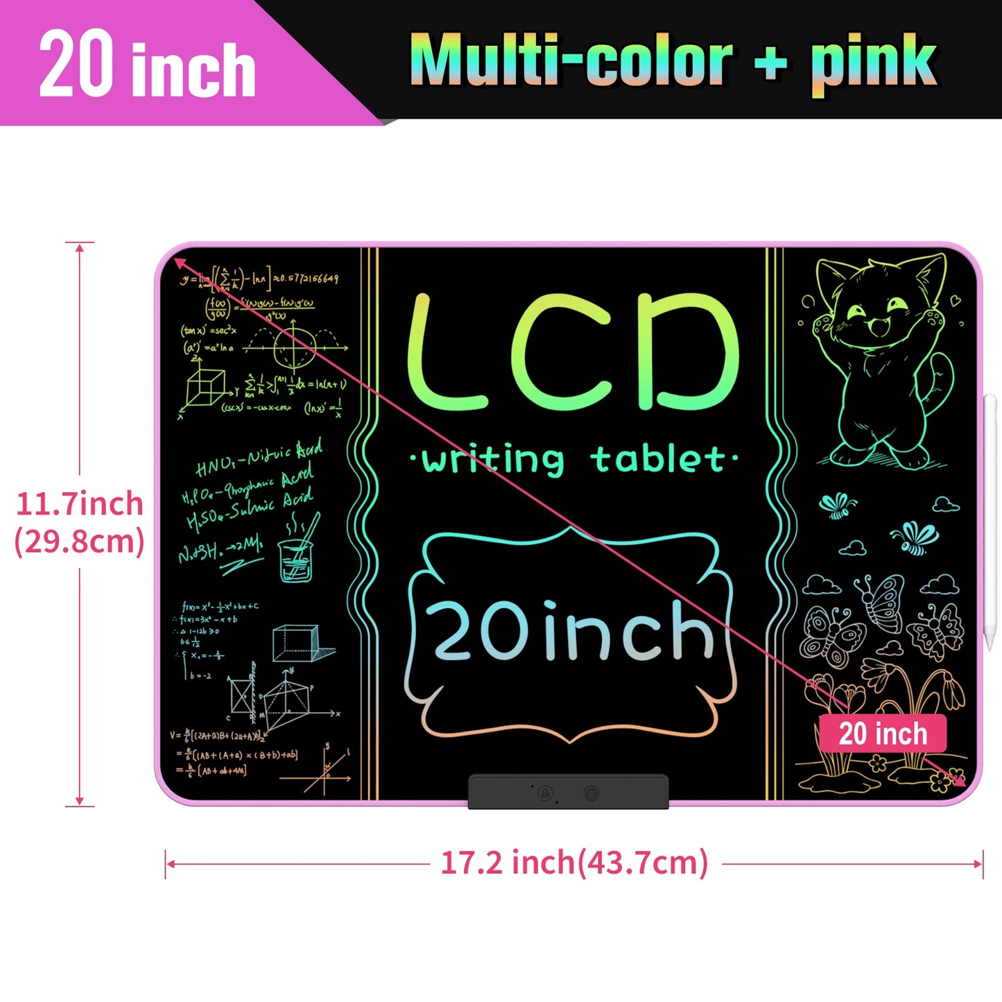 32/28/20/16 Inch Electronic Drawing Board USB Rechargeable LCD Writing Tablet Drawing Painting Educational Learning Toy for Kids