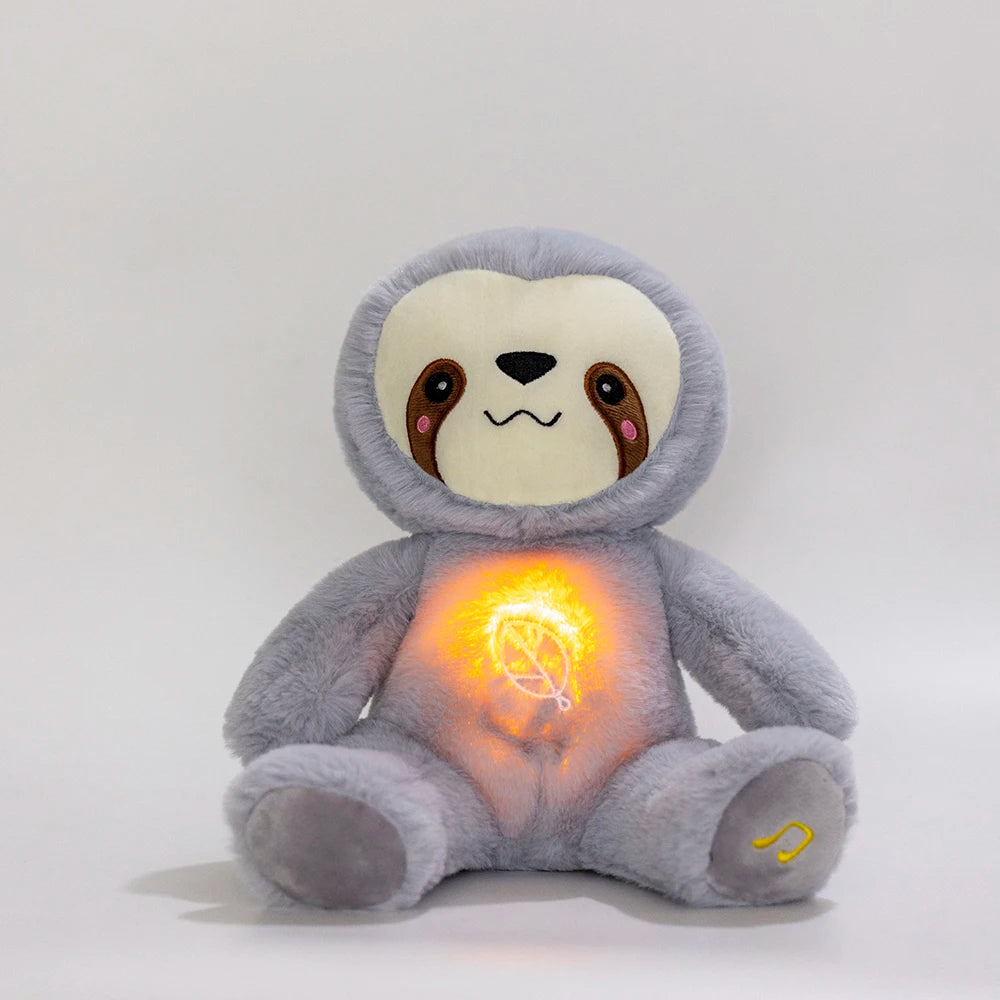 Kawaii Soothing Sloth Plush Doll Breathing Bear Toy Kids Soothing Music Baby Sleeping Companion Sound and Light Doll Toy