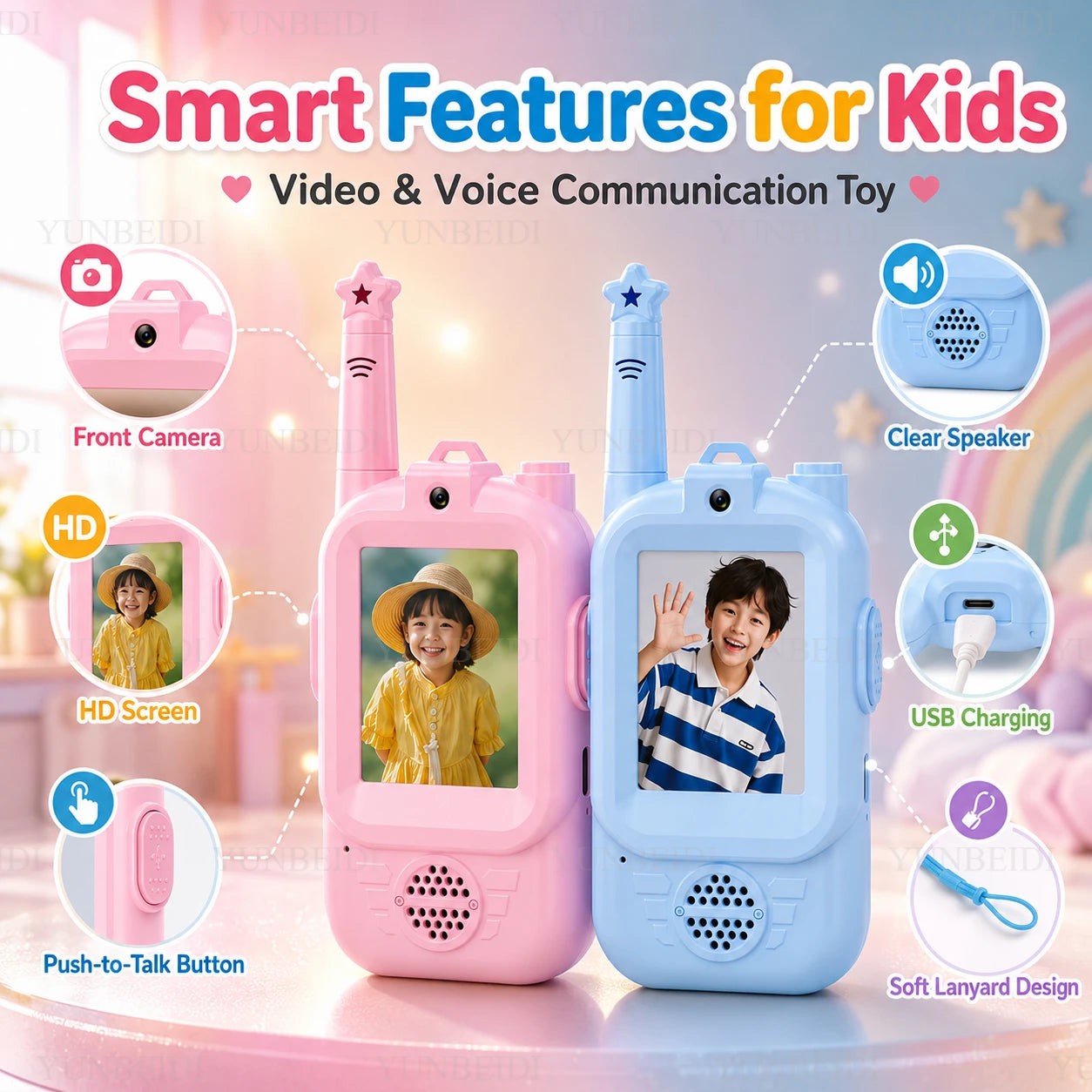 TALKIE WALKIE ENFANT| Radio vidéo bidirectionnelle face à face™-3 à 12 ans