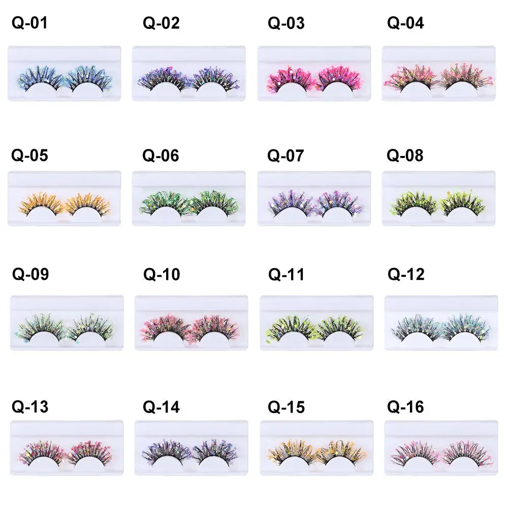 NEW 1 Pair 25mm 3D Luminous Mink Eyelashes Fluffy Dramatic Lashes Messy Long False Eyelashes Makeup Sequins Eye Lashes