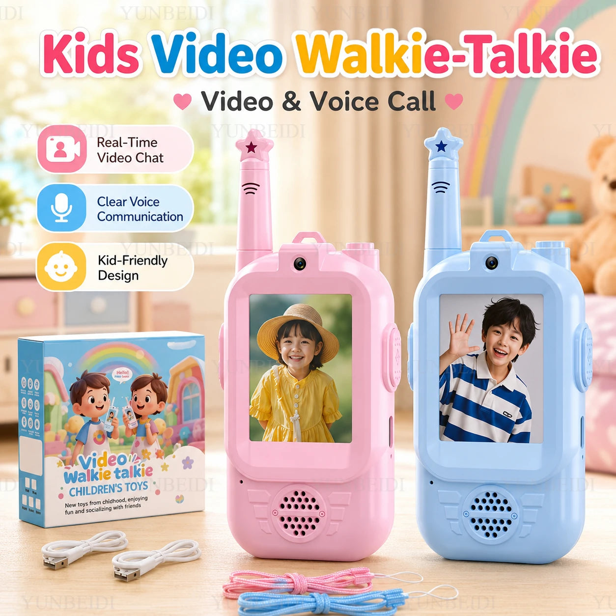 TALKIE WALKIE ENFANT| Radio vidéo bidirectionnelle face à face™-3 à 12 ans