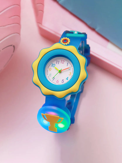 Montre enfant Champion de course| Analogique en sillicone pour apprendre la lecture de l'heure avec 2 aiguilles