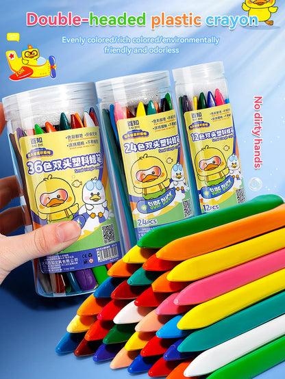 CRAYON DE COULEUR GRAS| Crayons de cire Triangulaire Effaçables:  Bec de Canard™