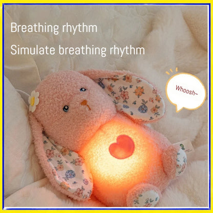 Breathing Soothing Plush Toy Glowing Light Soft Cute Stuffed Bear Bunny Plush Doll For Nap Nighttime Bedside Relaxation