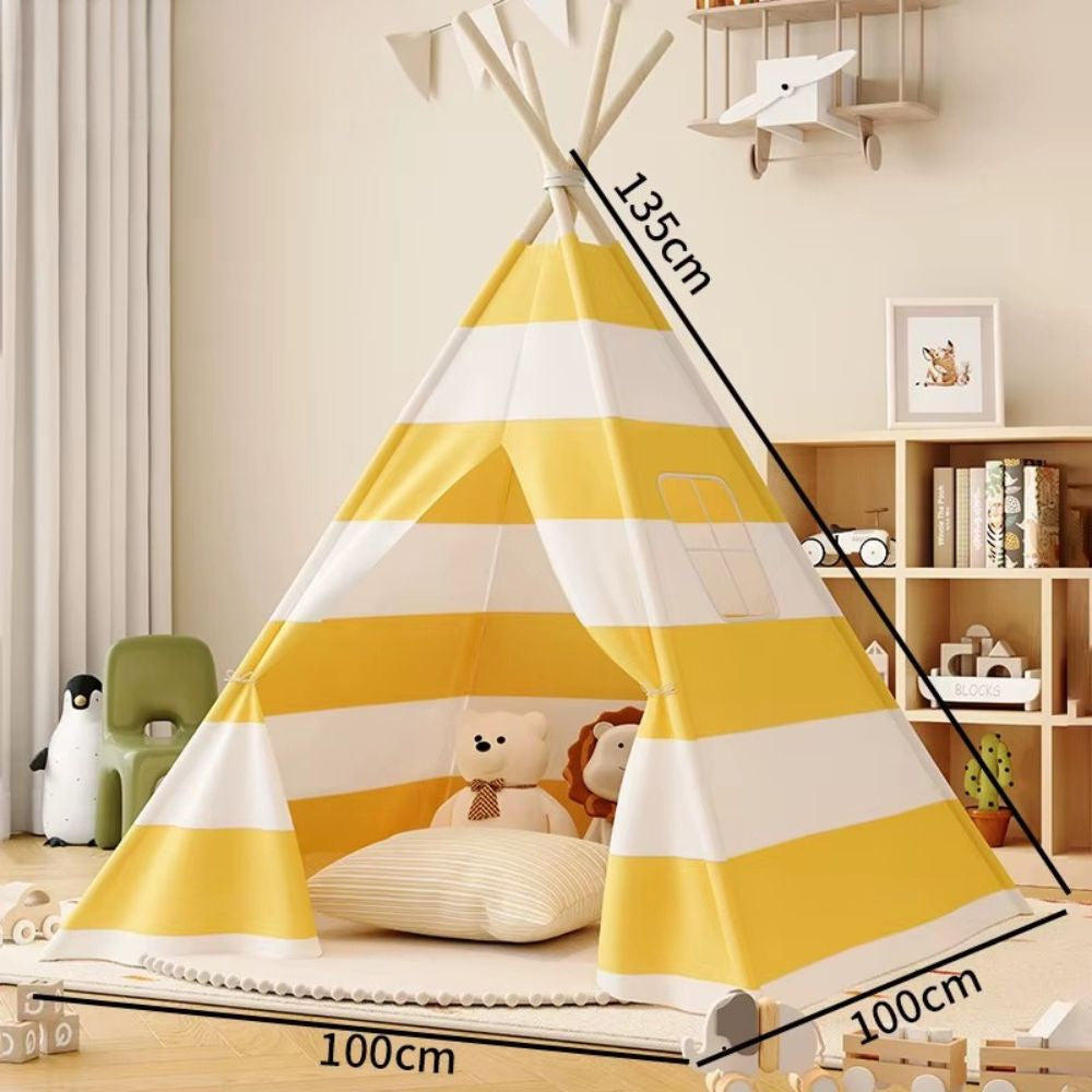 tipi enfant jaune et beigeidéal en cadeau ou comme déco