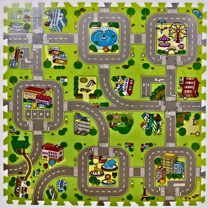 Tapis-Circuit-enfant-puzzle-à-salle de jeux ou chambre à coucher tapis puzzle facile à construire