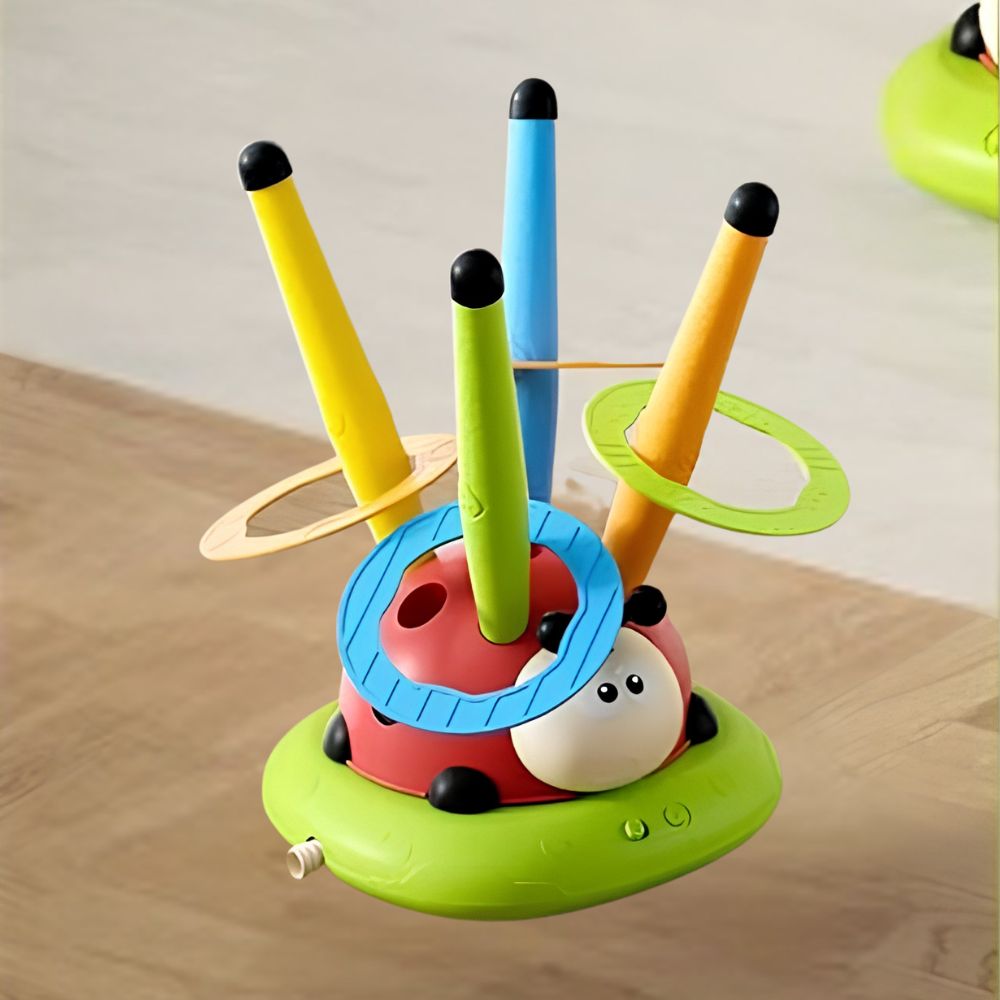 activités enfant le lancer des anneaux aur la coccinelle