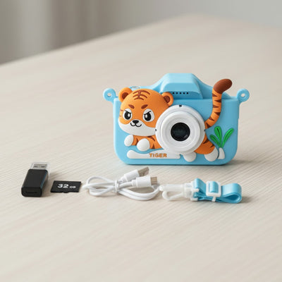 appareil photo enfant 4 ans modèle tigre avec carte sd , fil usb