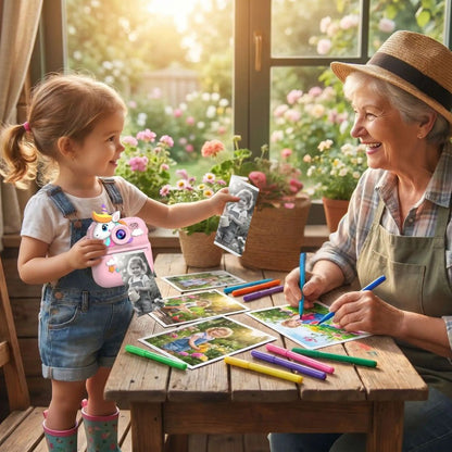 appareil photo enfant instantané modèle idéal pour fillette fan de licorne rose, bricolage artistique 