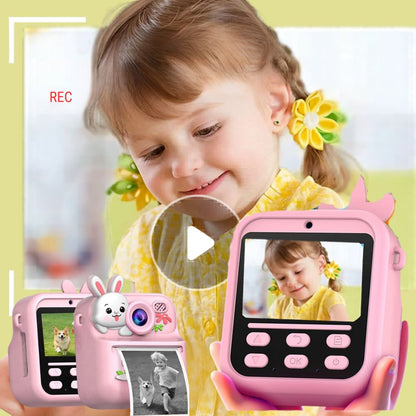 appareil photo enfant instantané impression thermique noir et dégradé de gris, lecteur Mp3 le cadeau parfait
