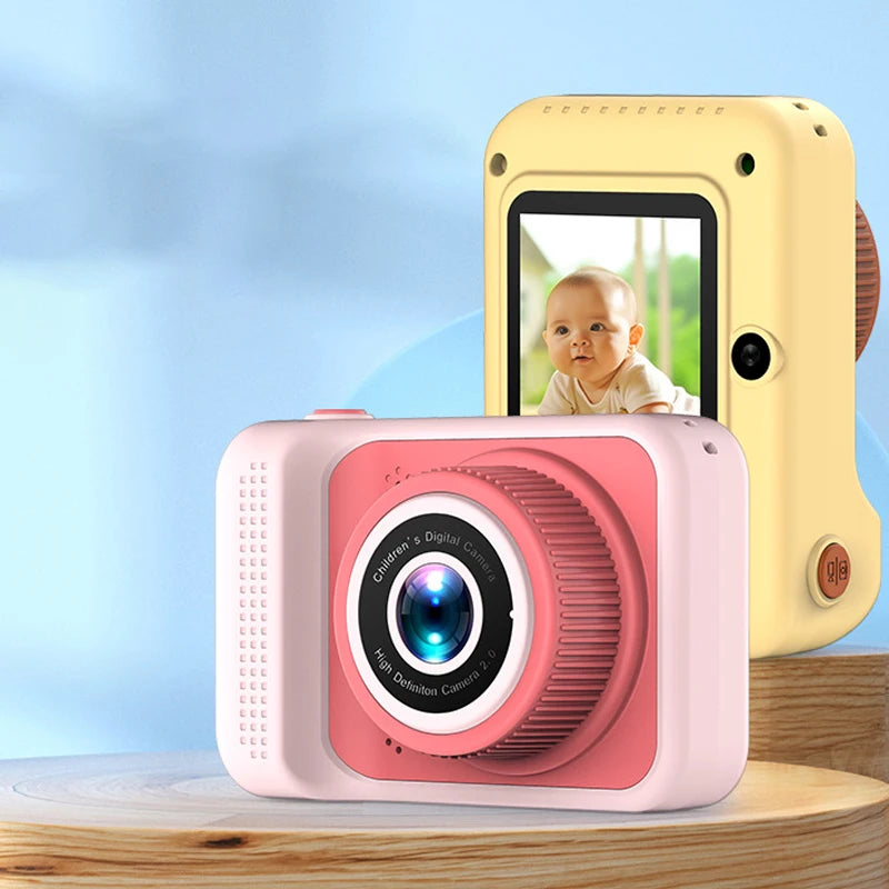 appareil photo numérique rose avec zoom et écran large