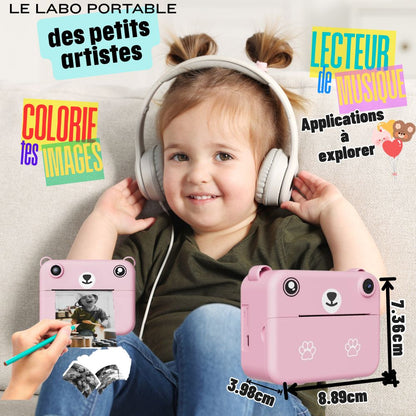 APPAREIL PHOTO INSTANTANÉ ENFANT | Impression Thermique  CLIC-OURSON™ 5+ans