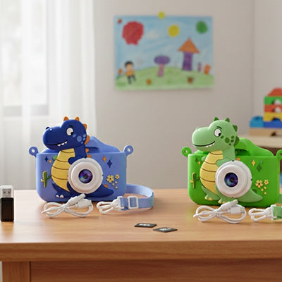  appareil photo pour enfant dinosaure bleu ou vert