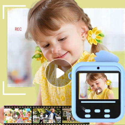 appareil photo enfant instantané modèle dinosaure bleu, vidéo, lecteur de musique etc