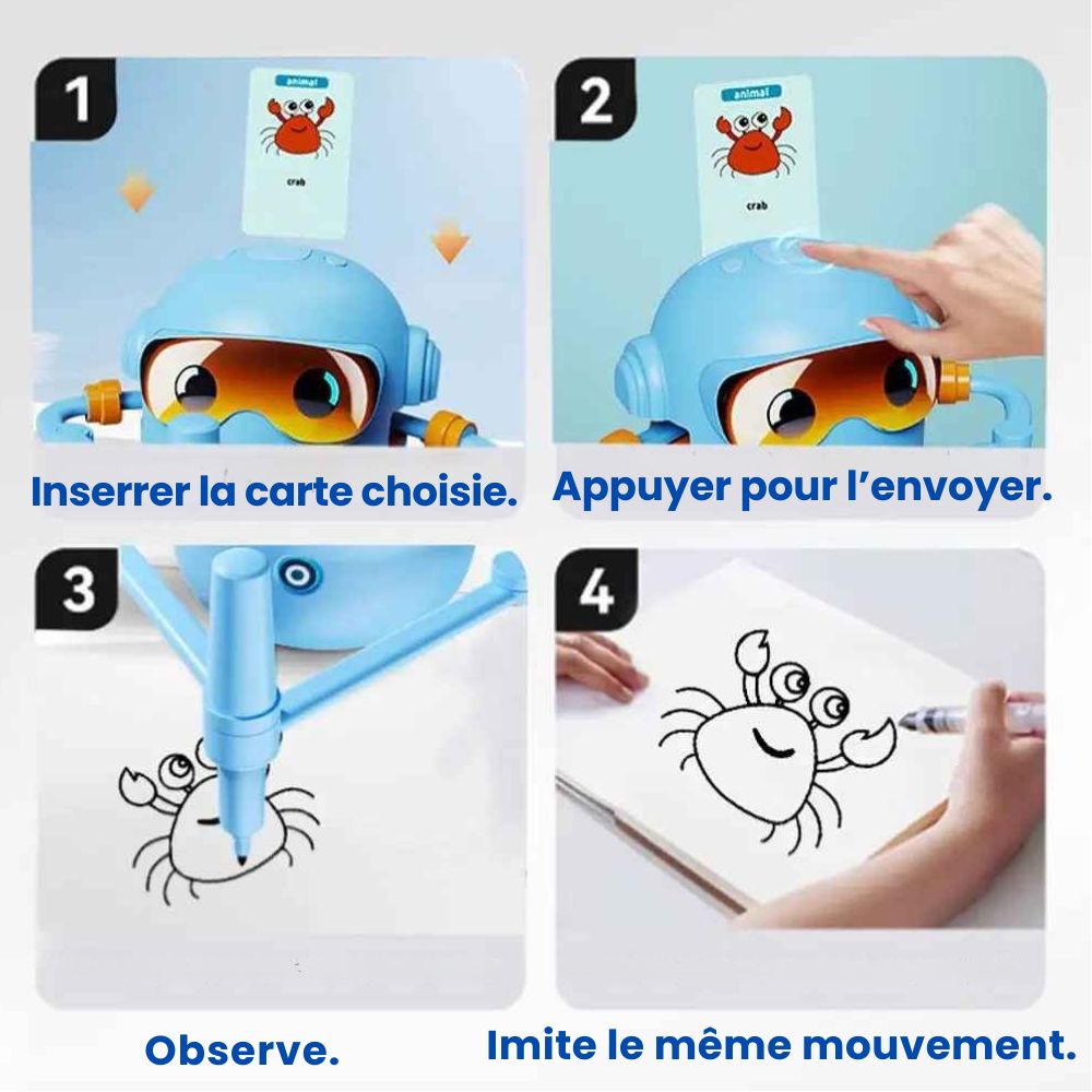 APPRENDRE À DESSINER ENFANT | Robot DESSINATEUR™ 100 Cartes créatives COOL!