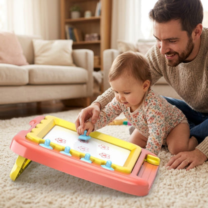 ardoise magique rose et grande pour éducation Montessori des petits