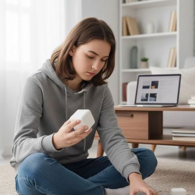 La balle anti stress tofu magique™  calme la nervosité et aide à la concentration 