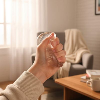balle anti stress remplie de sirop de maltrase pressable à l'infini