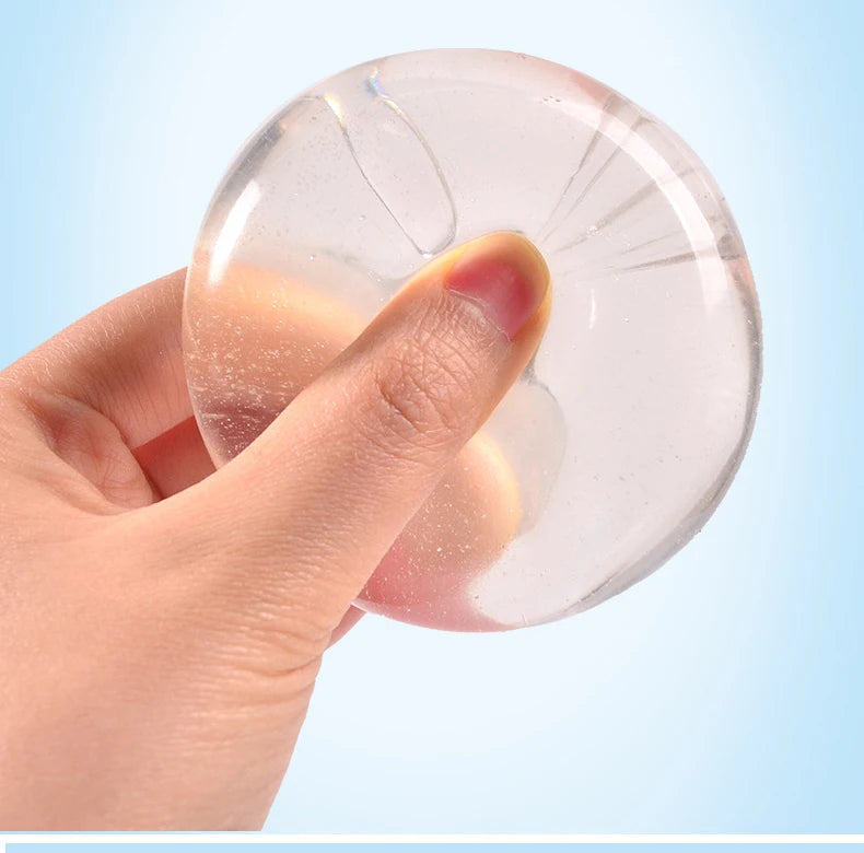 balle anti stress transparente remplie de sirop de maltrase