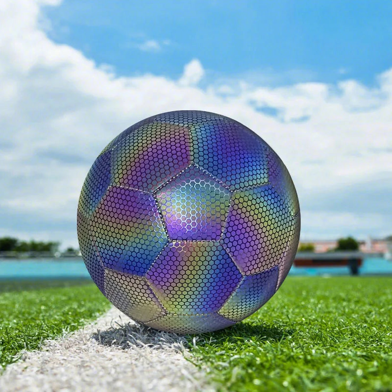 prêt pour la partie avec votre ballon de foot fluorescent